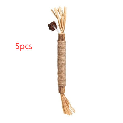 Cat Catnip Teething Stick Raffia Pet Toy